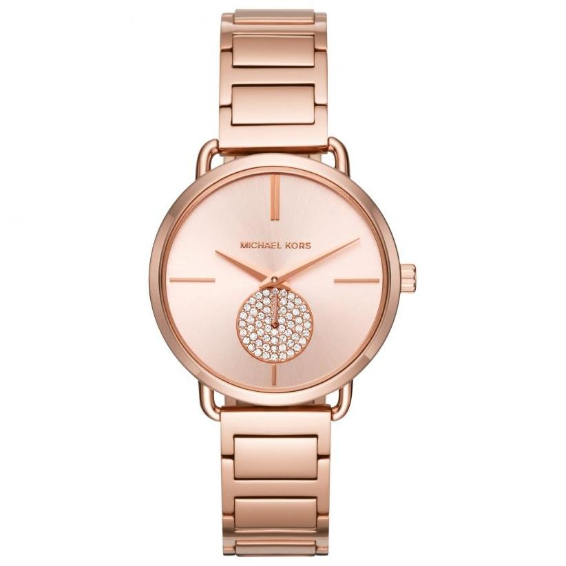 Michael Kors Ladies Portia Rose Gold Watch - MK3640